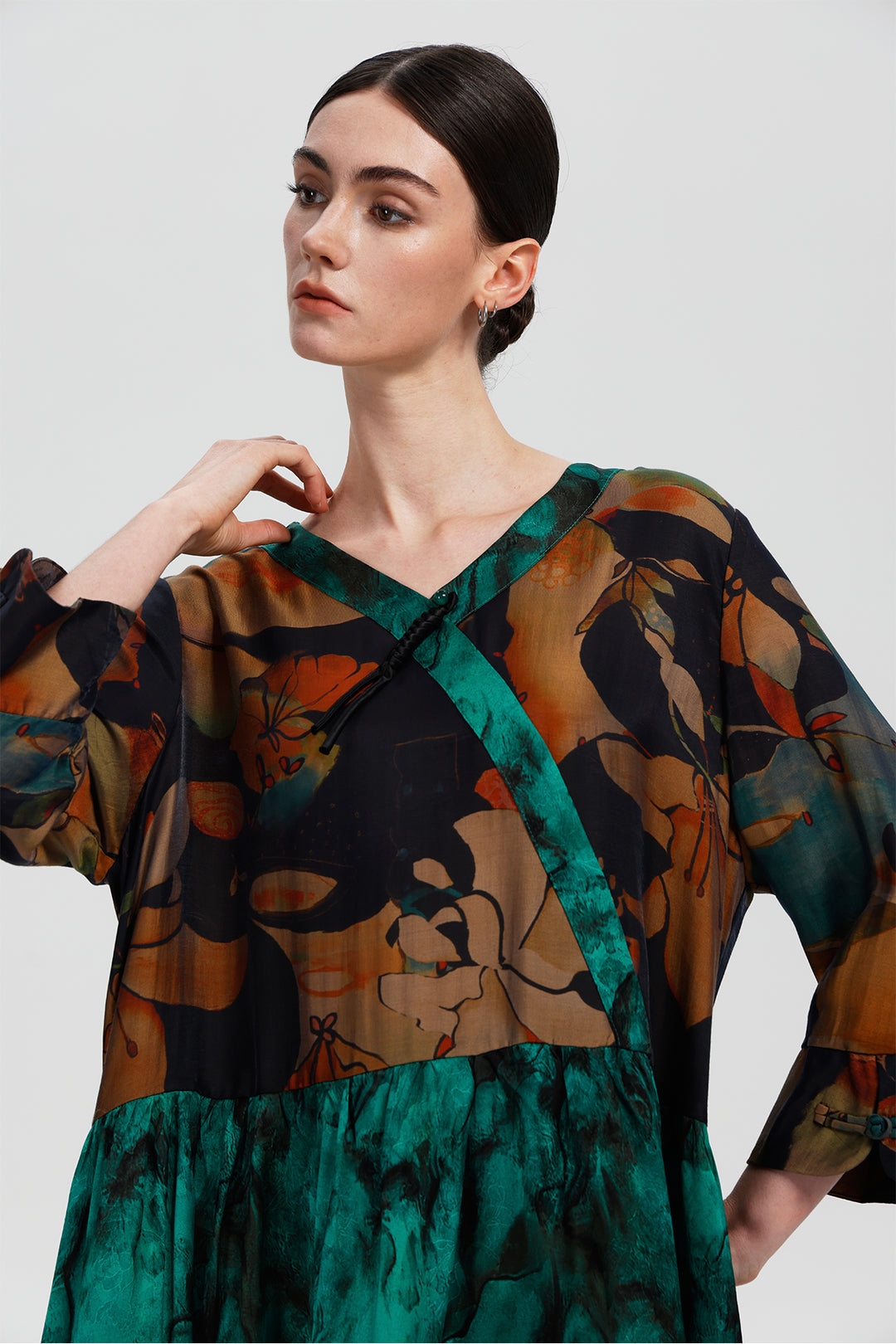 Maelis Jade Ink Print Dress