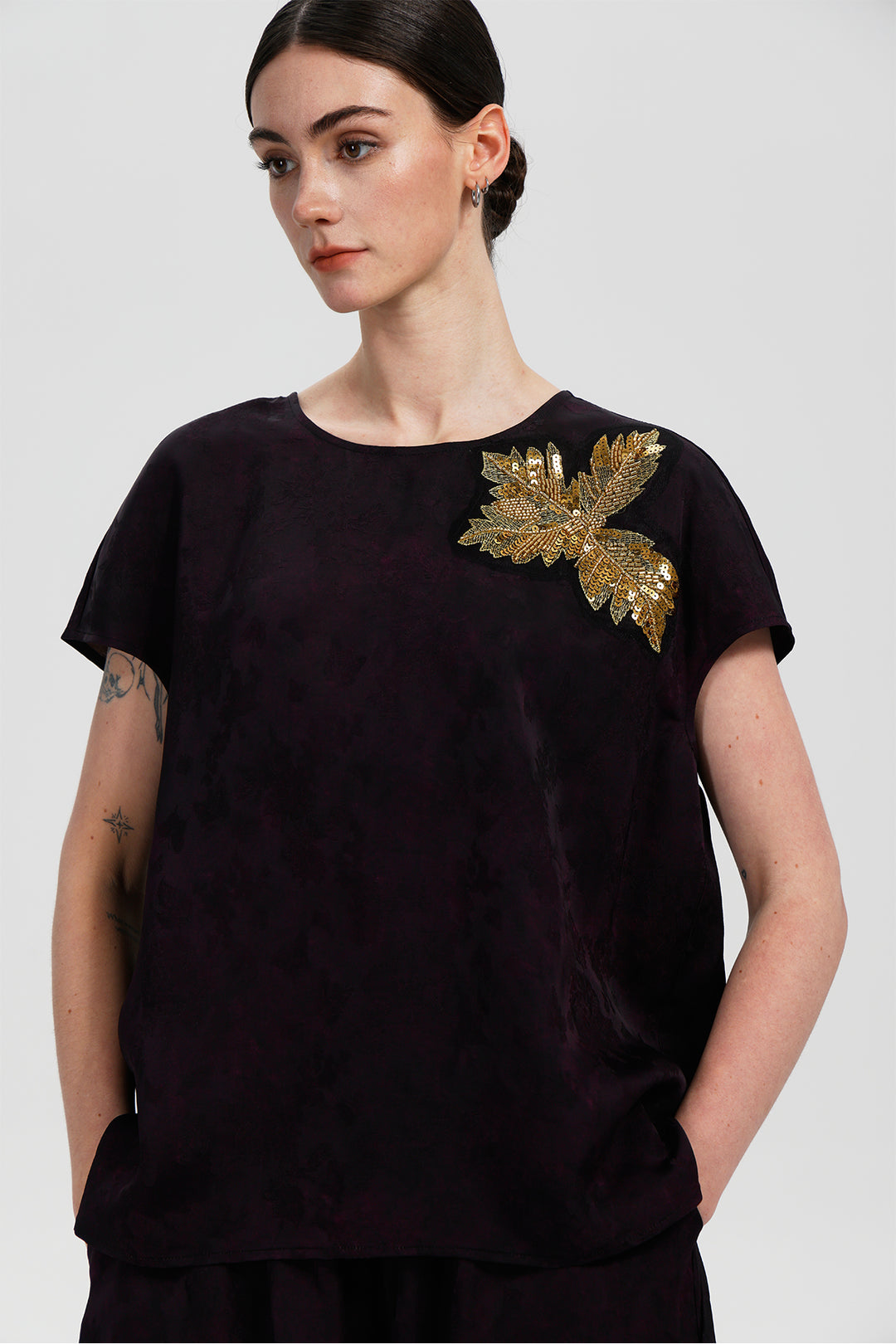 Valeria Deep Violet Beaded Set