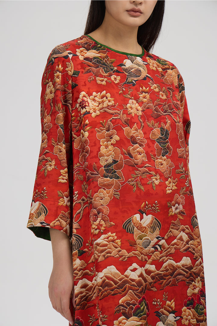 Rosamund Oriental Jacquard Dress