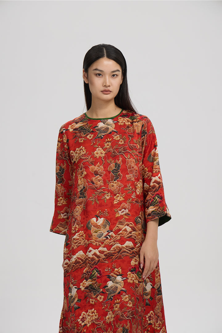 Rosamund Oriental Jacquard Dress