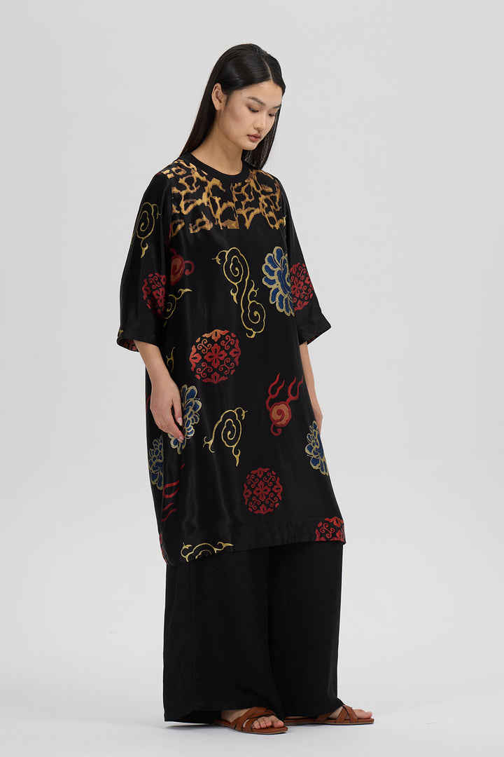 Leticia Print Silk Casual Two Set