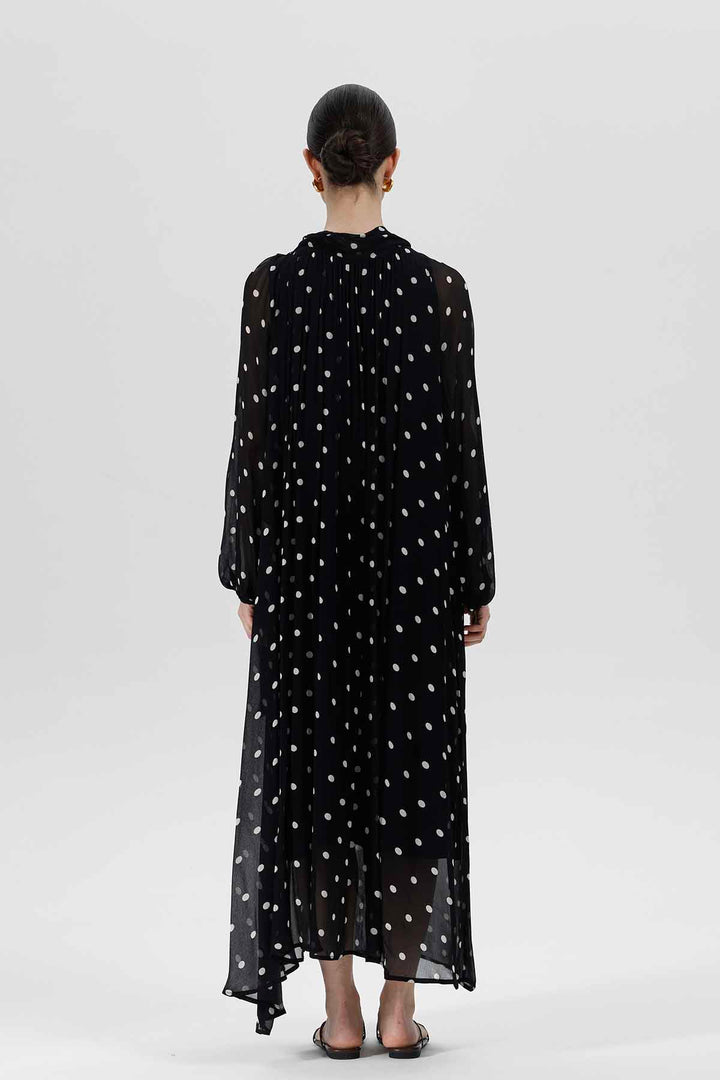 Nefeli Polka Dot Maxi Silk Dress