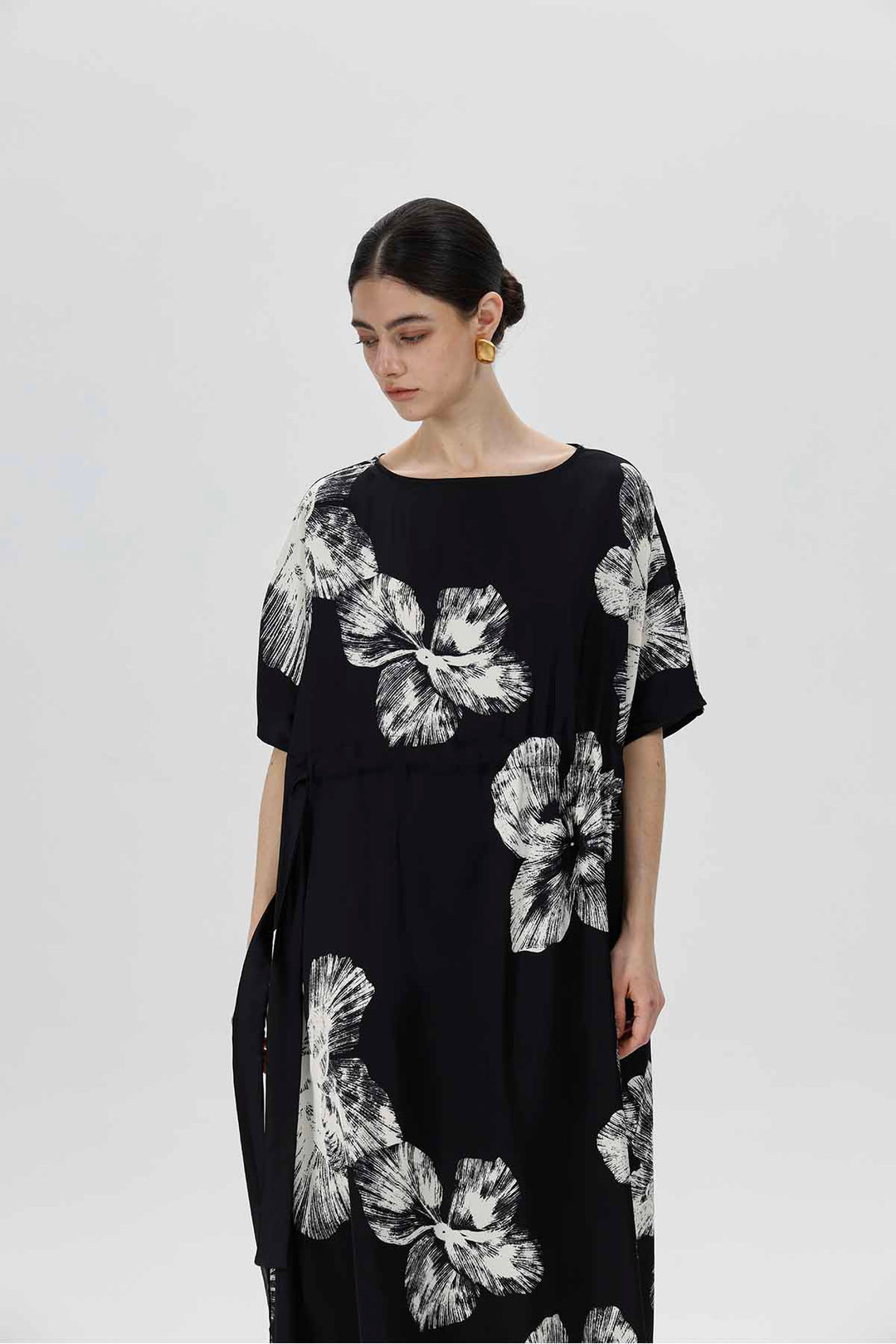 Elise Short Sleeve Flower Print Dress