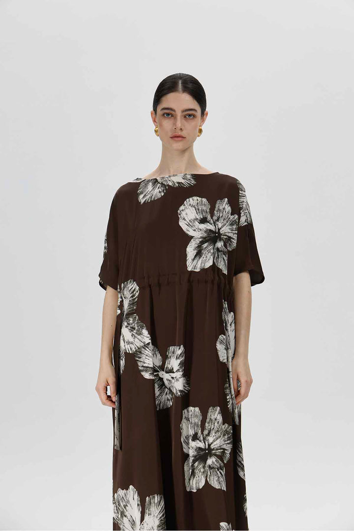 Elise Short Sleeve Flower Print Dress