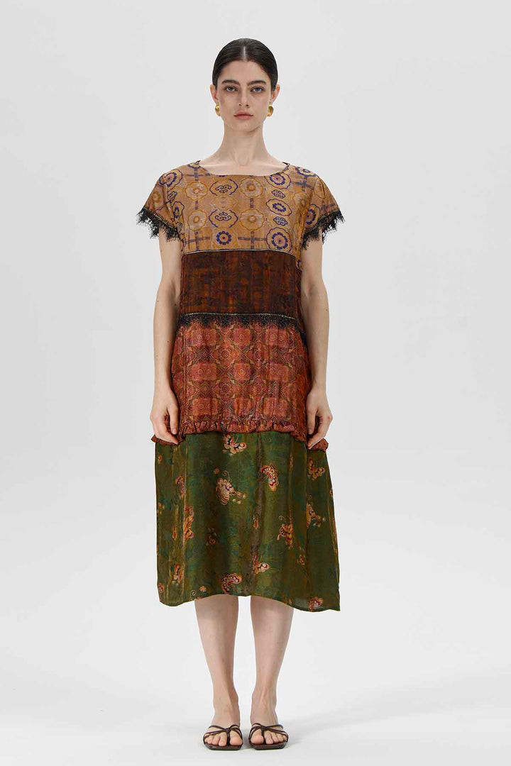 Vestido estampado Alina Patchwork