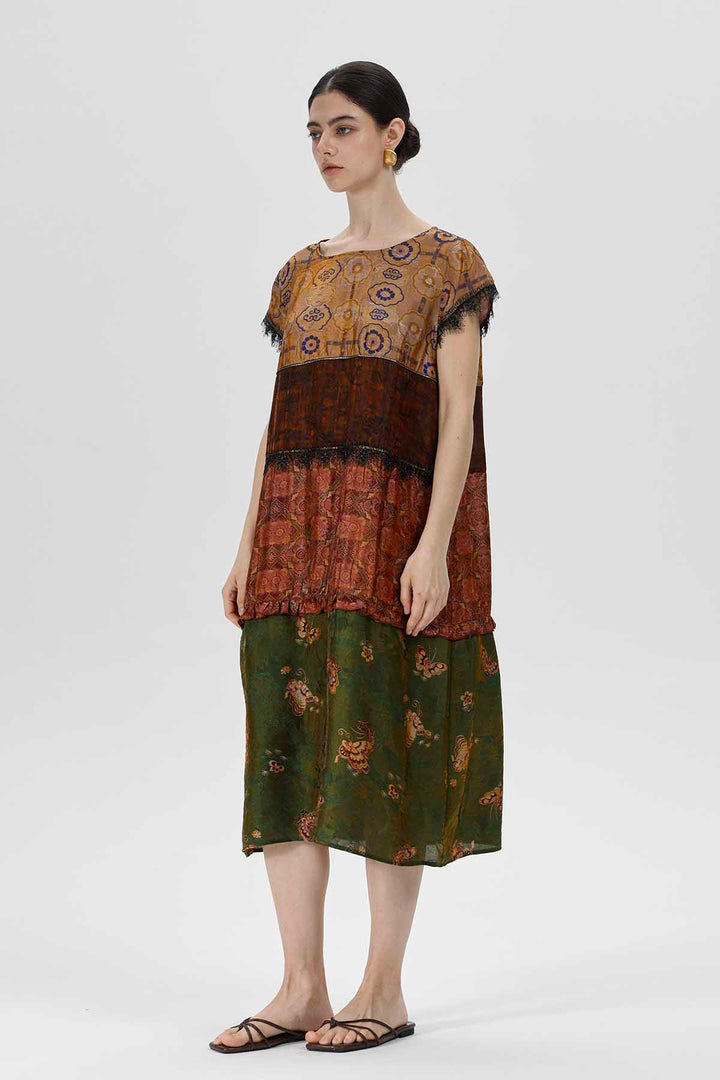 Vestido estampado Alina Patchwork