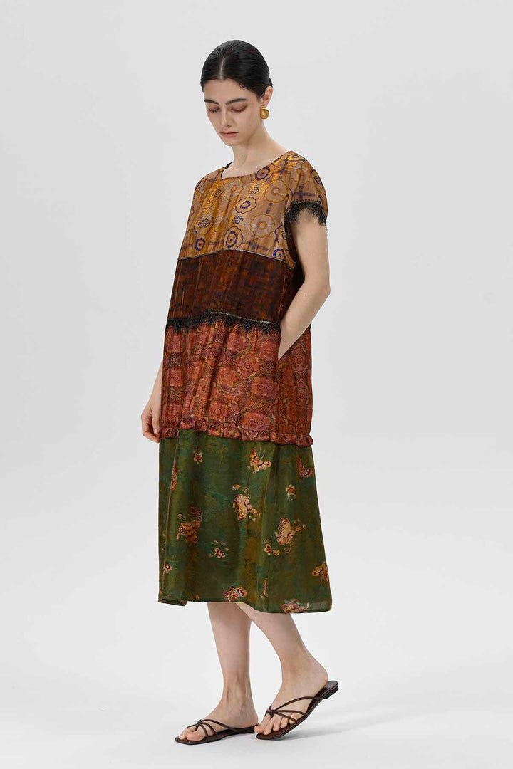 Vestido estampado Alina Patchwork