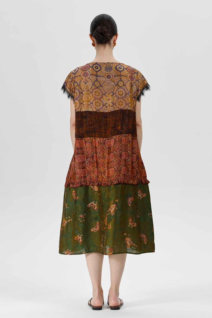 Vestido estampado Alina Patchwork