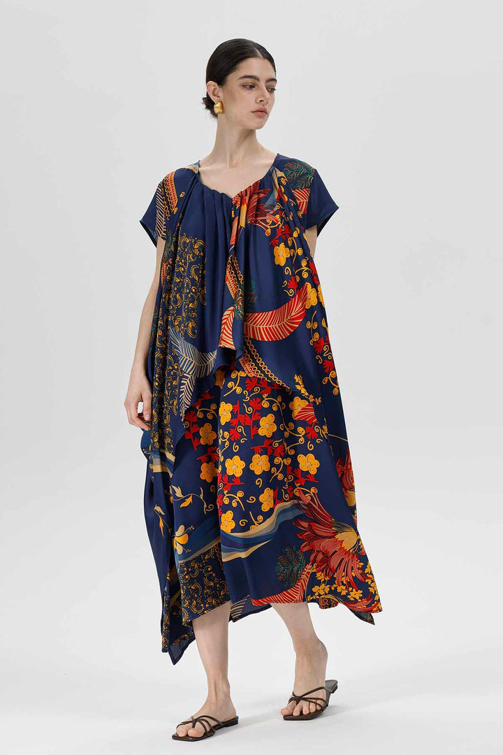 Herrin Asymmetric Patchwork Dress