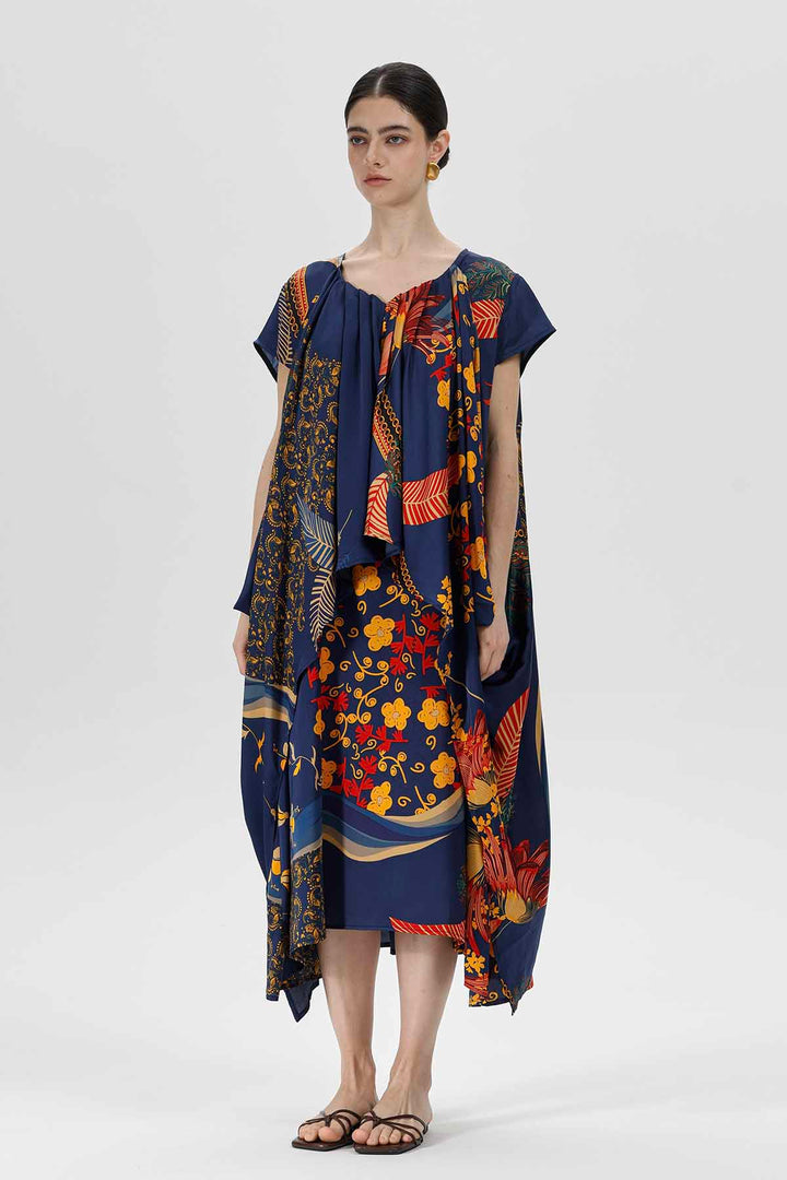 Herrin Asymmetric Patchwork Dress