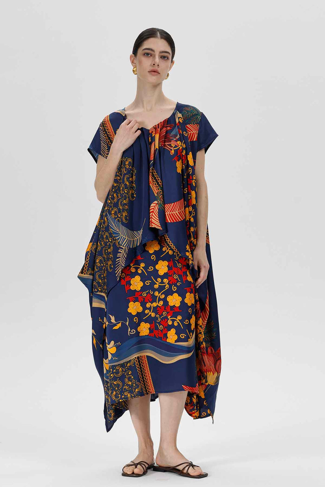 Herrin Asymmetric Patchwork Dress