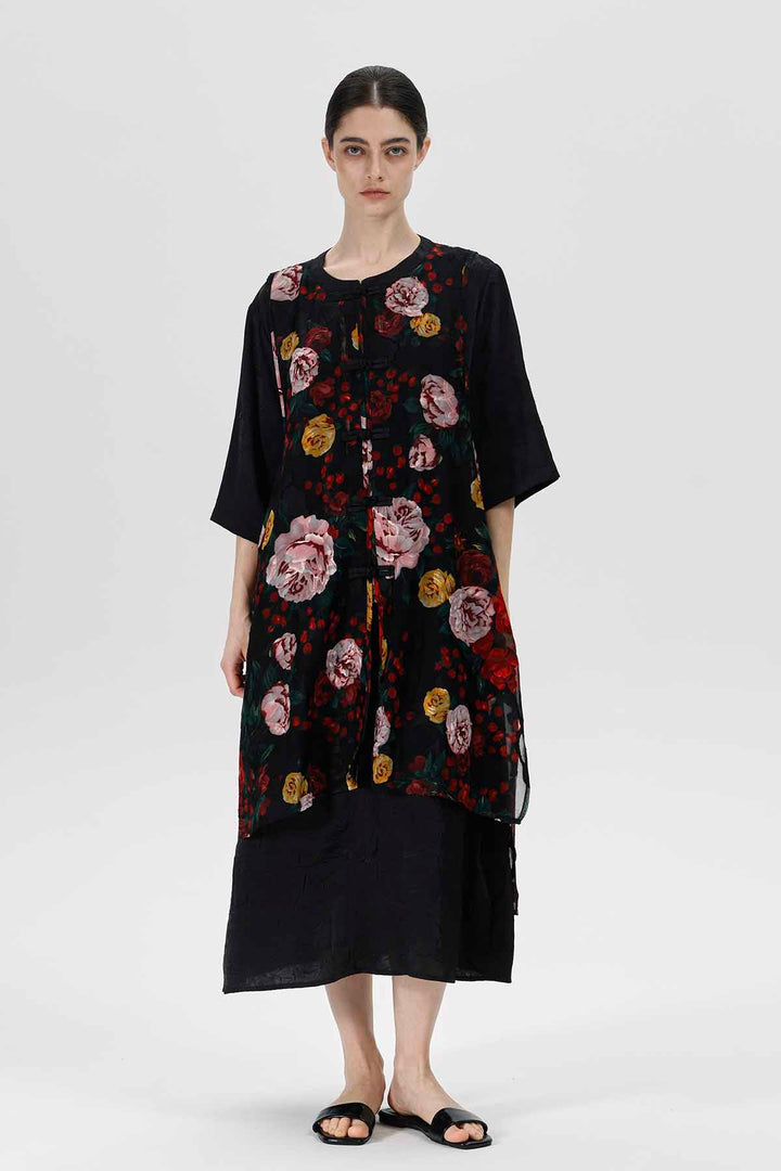 Vestido floral a capas Serena