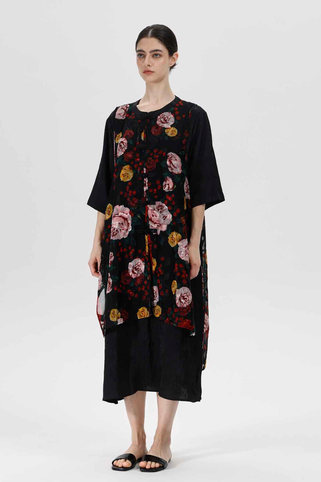 Vestido floral a capas Serena