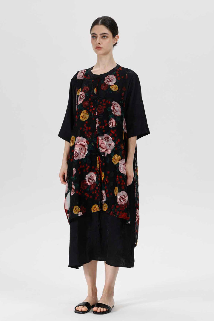 Vestido floral a capas Serena
