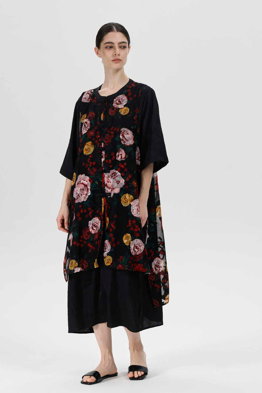 Vestido floral a capas Serena