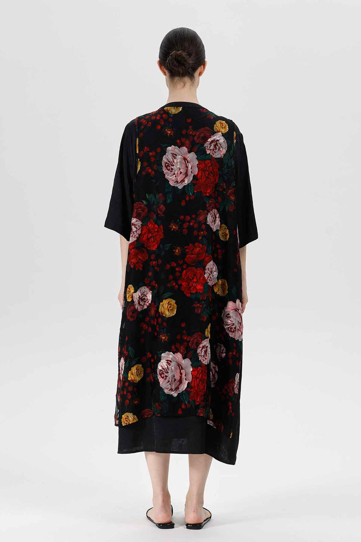 Vestido floral a capas Serena