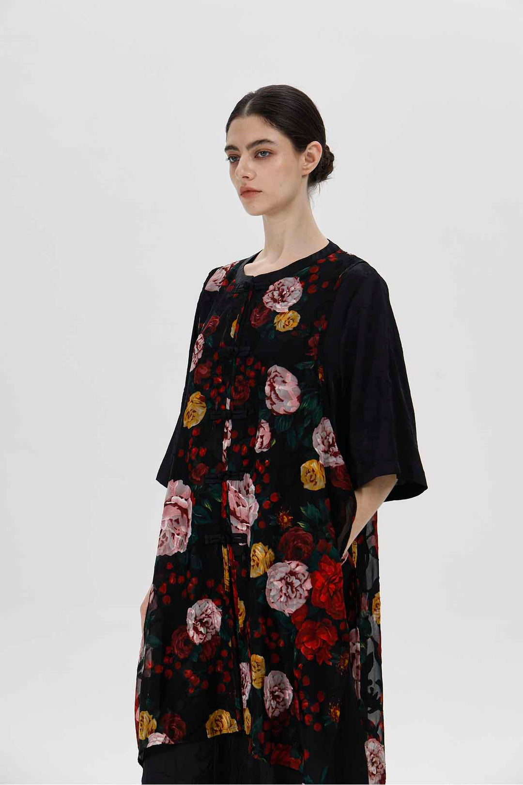 Vestido floral a capas Serena