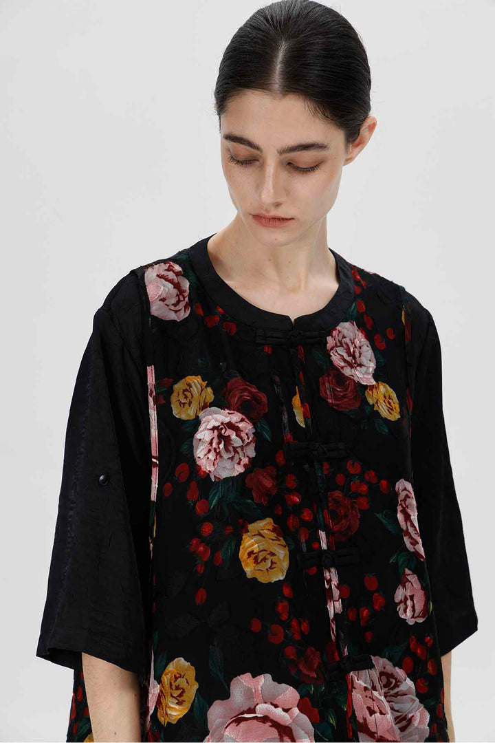 Vestido floral a capas Serena