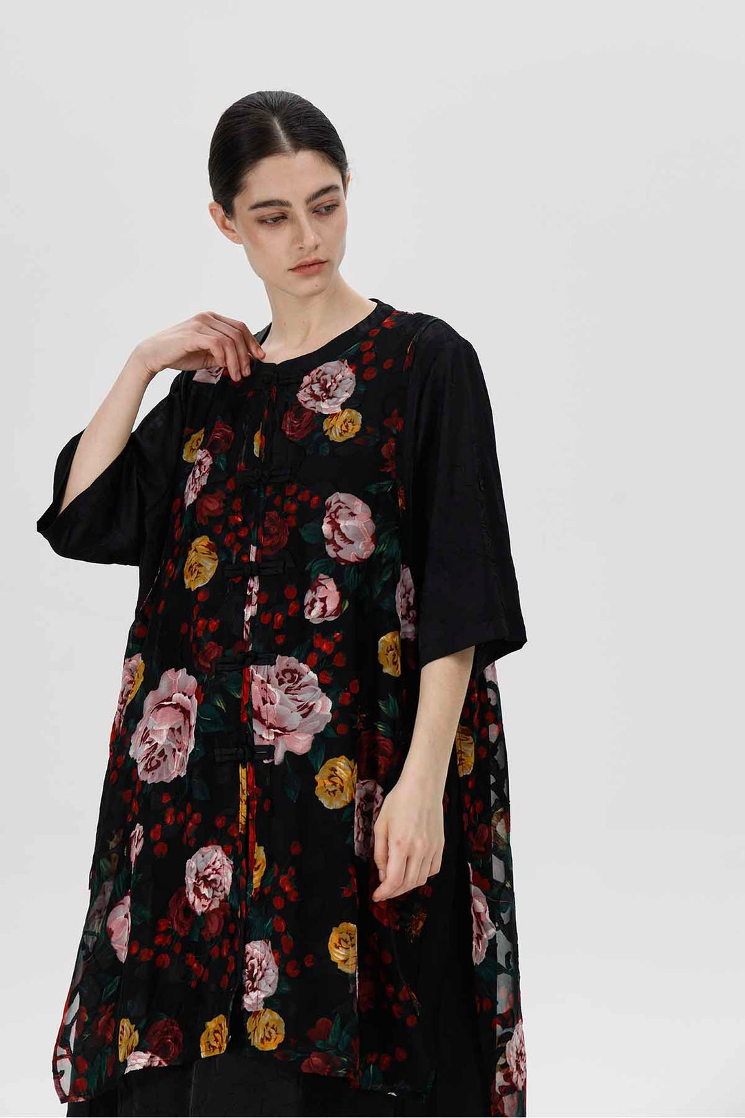 Vestido floral a capas Serena