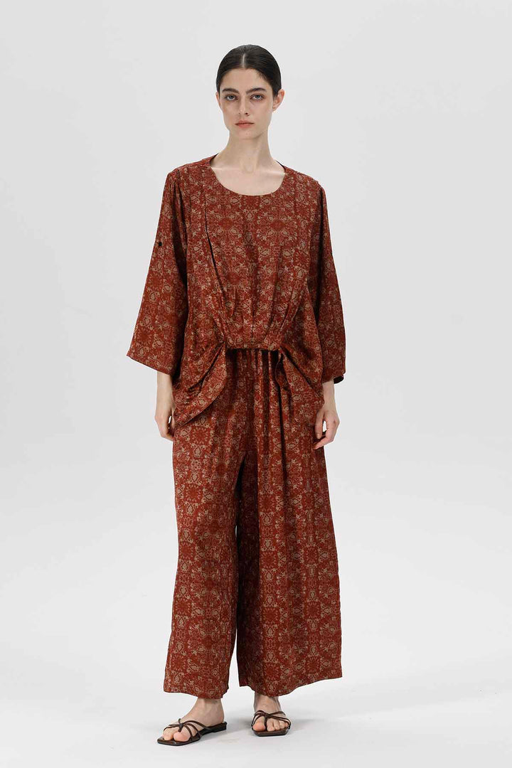 Bronson Draped Waist Silk Dress