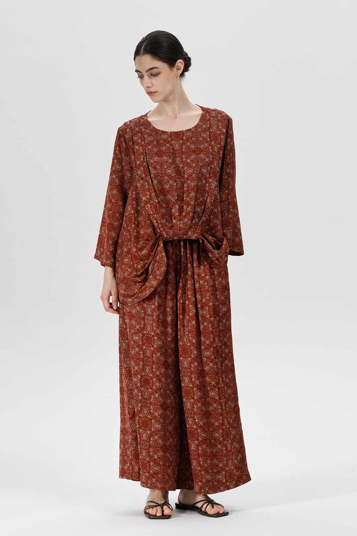 Bronson Draped Waist Silk Dress