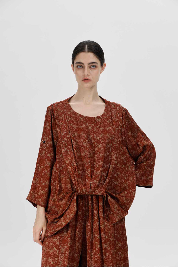 Bronson Draped Waist Silk Dress