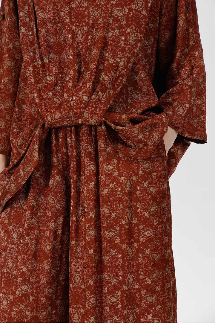 Bronson Draped Waist Silk Dress