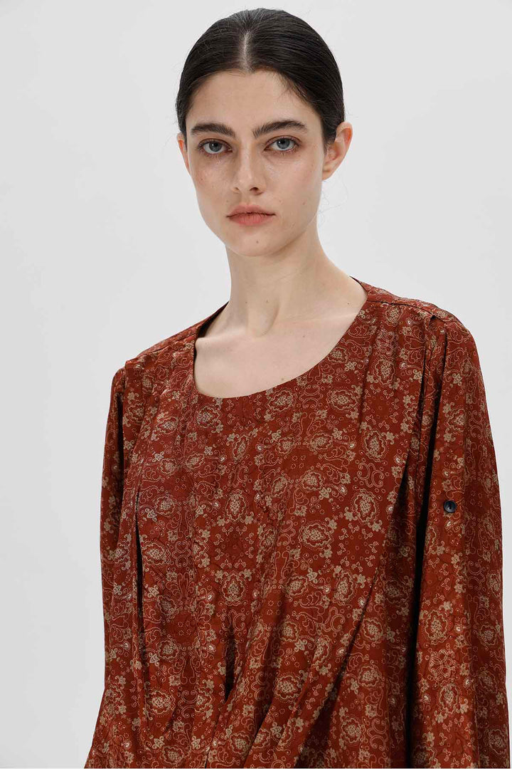 Bronson Draped Waist Silk Dress