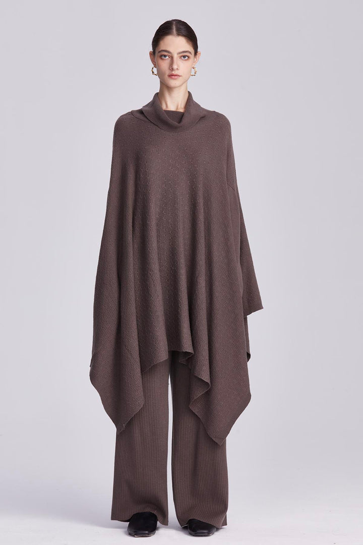 Seraphina Relaxed Fit Knit Cape and Trousers Set