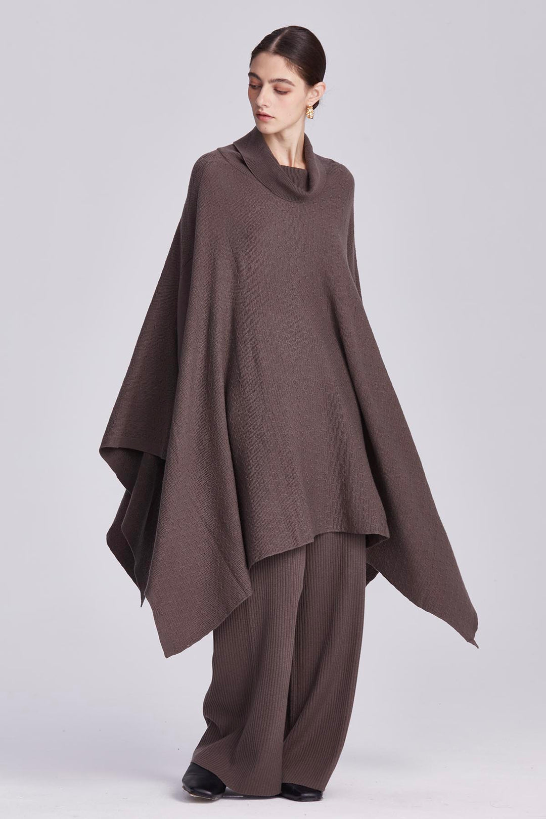 Seraphina Relaxed Fit Knit Cape and Trousers Set