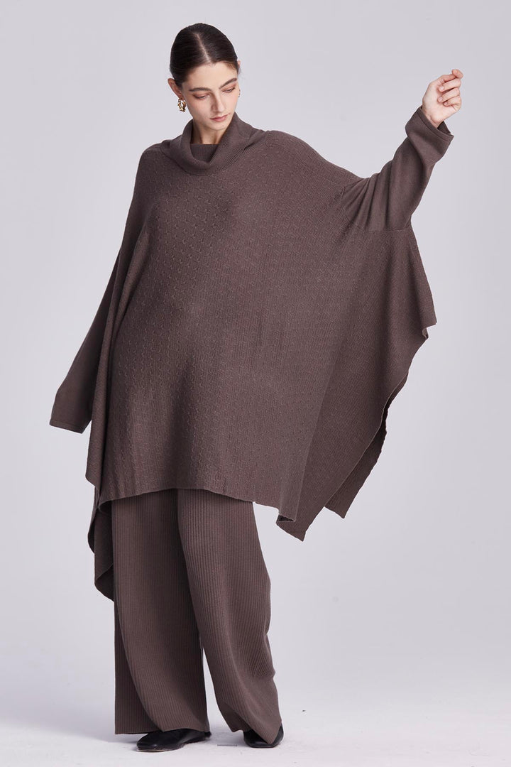 Seraphina Relaxed Fit Knit Cape and Trousers Set