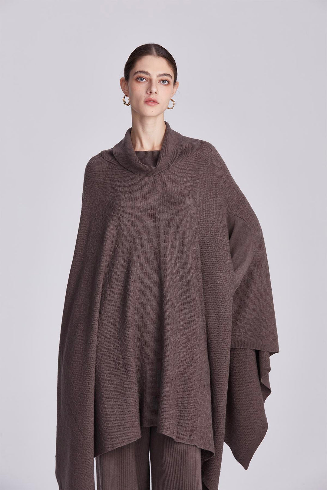 Seraphina Relaxed Fit Knit Cape and Trousers Set