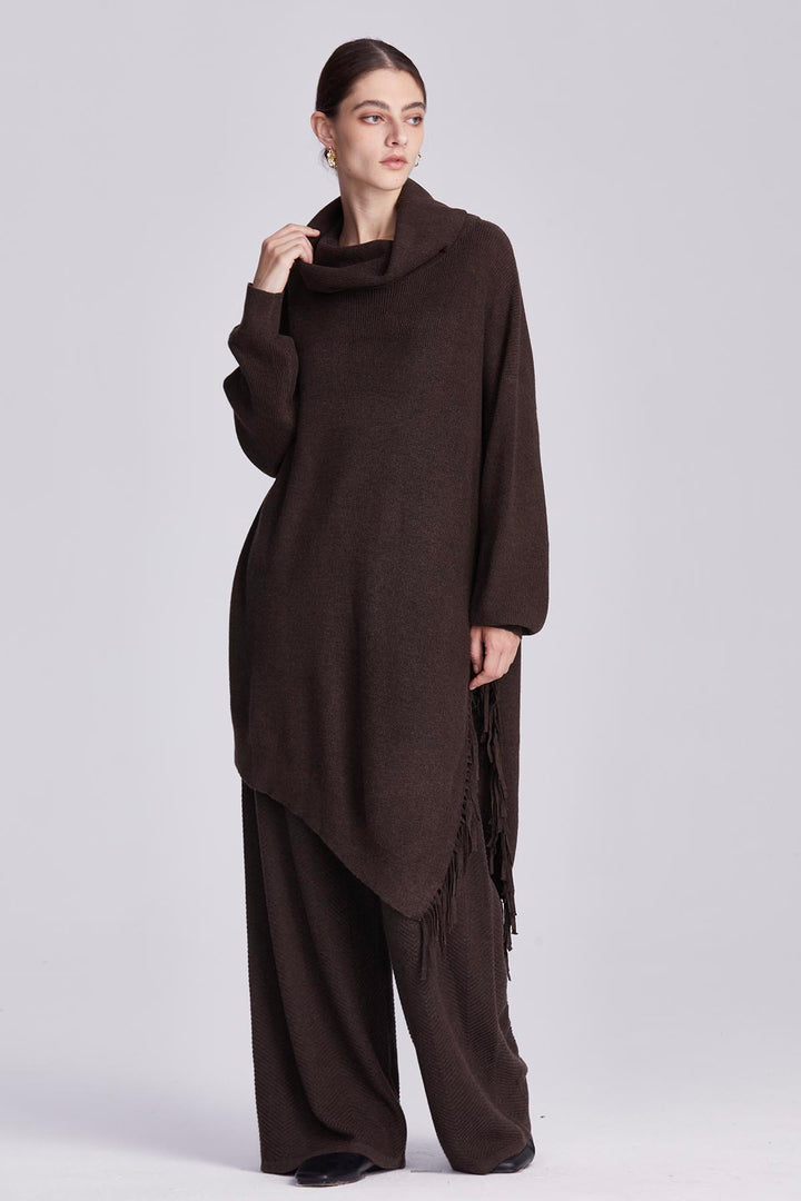 Colette Asymmetric Tassel Knit Set