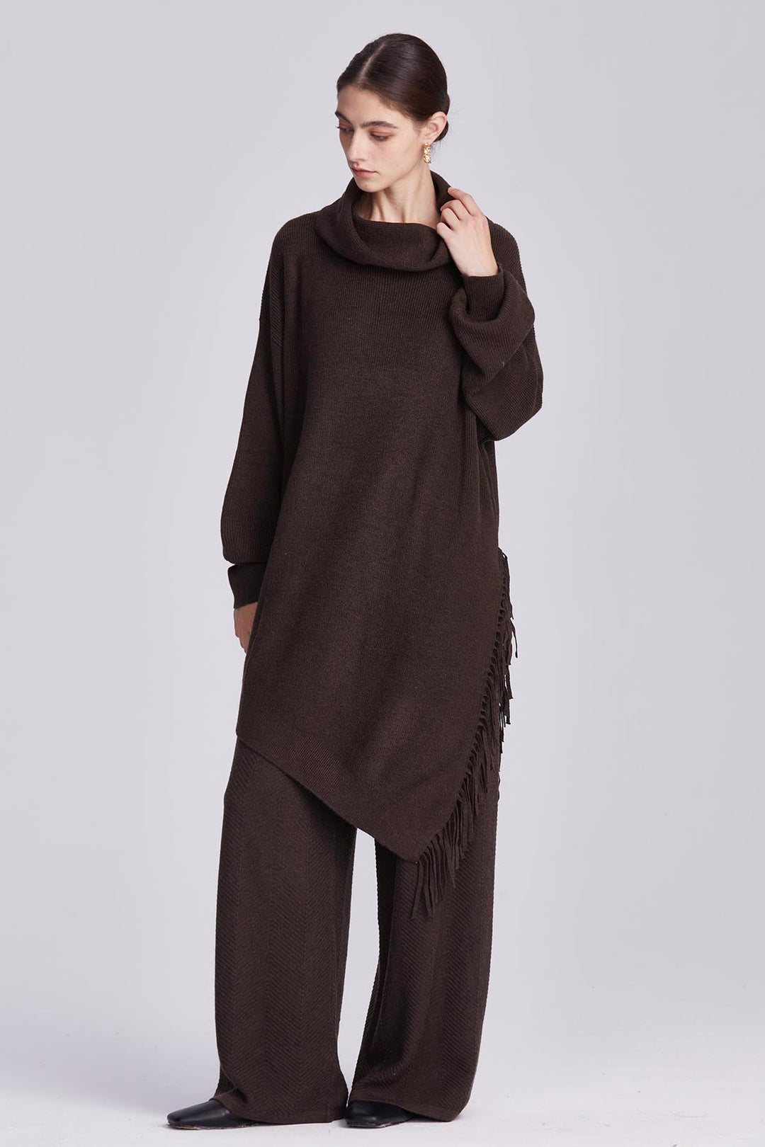 Colette Asymmetric Tassel Knit Set