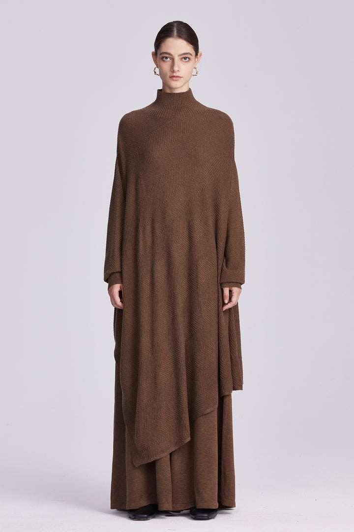 Elowen Asymmetrical Oversized Turtleneck Knit Set