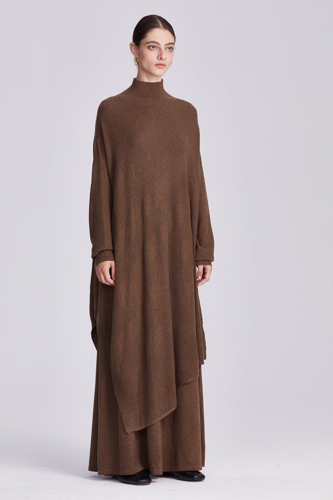 Elowen Asymmetrical Oversized Turtleneck Knit Set