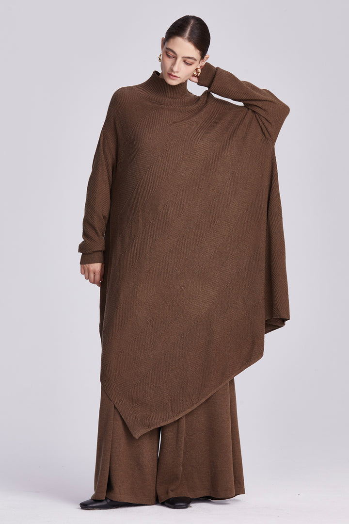Elowen Asymmetrical Oversized Turtleneck Knit Set