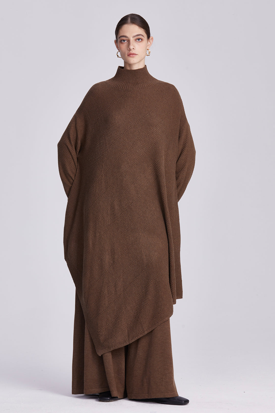 Elowen Asymmetrical Oversized Turtleneck Knit Set