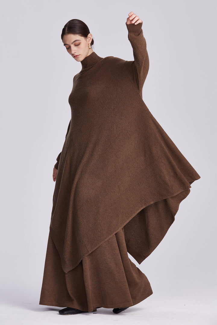 Elowen Asymmetrical Oversized Turtleneck Knit Set