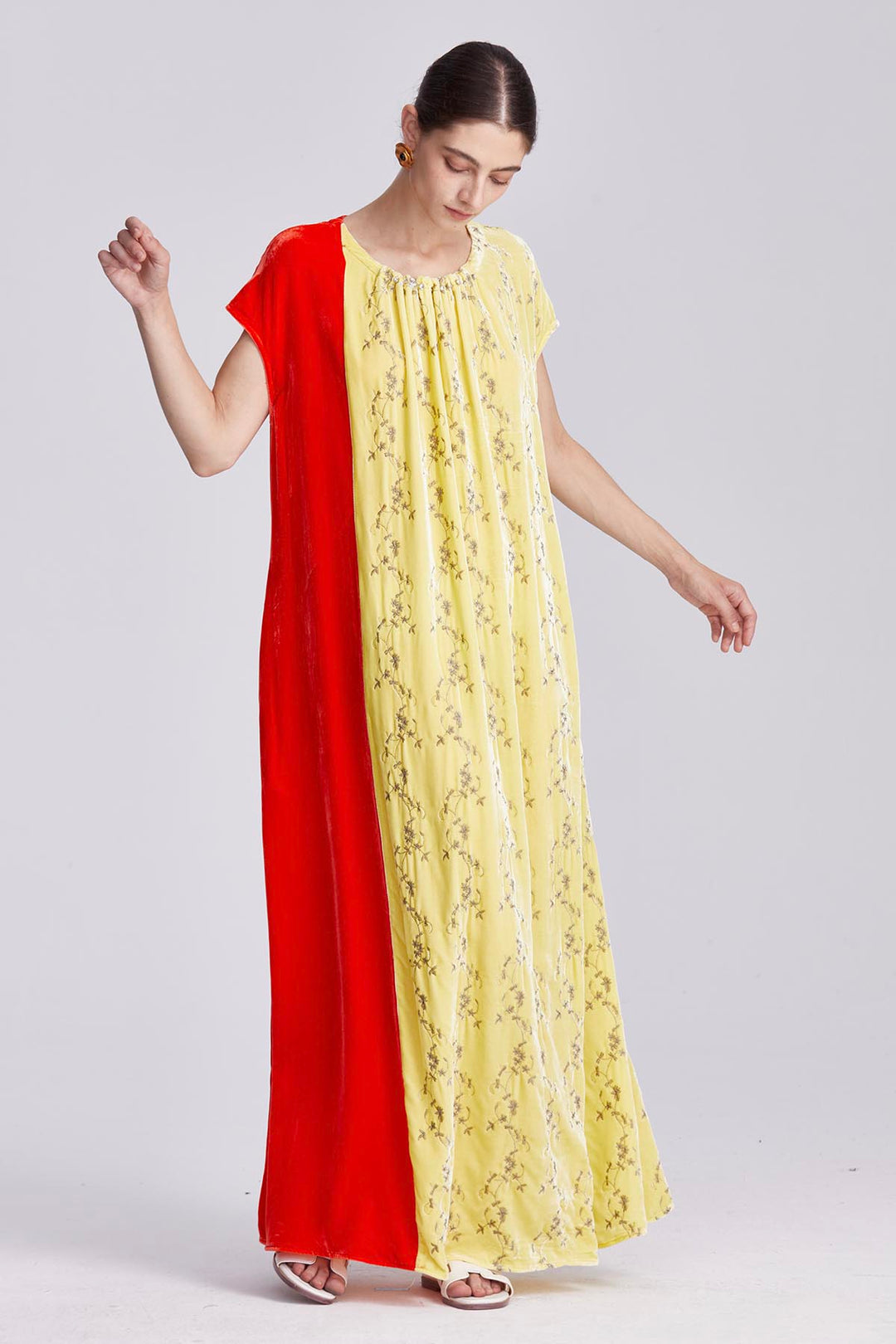 Soraya Colorblock Velvet Maxi Dress