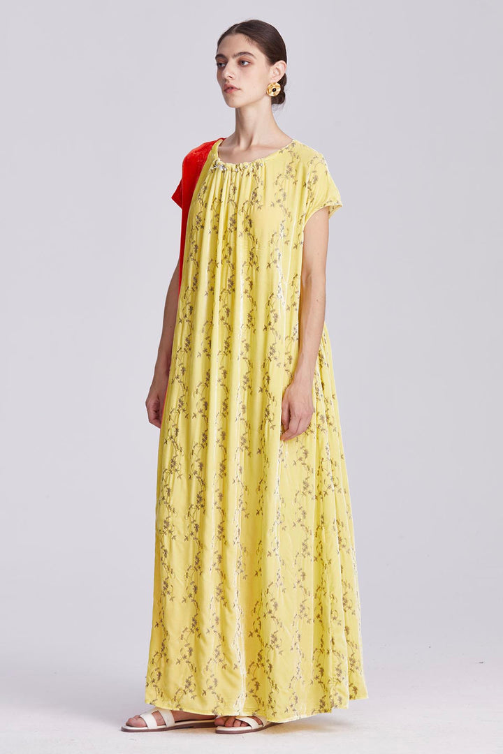 Soraya Colorblock Velvet Maxi Dress
