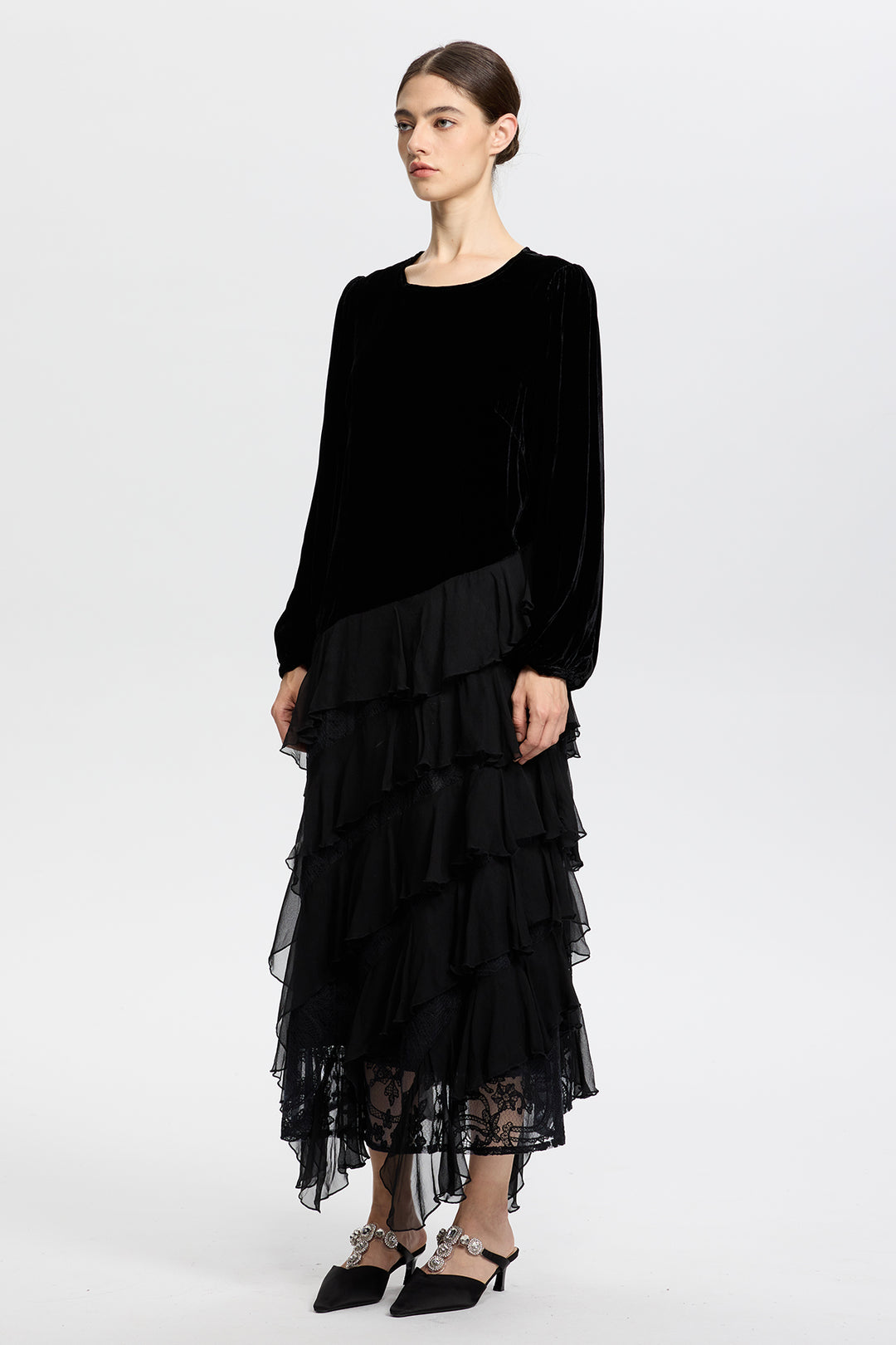 Vivienne Long Sleeve Velvet Dress