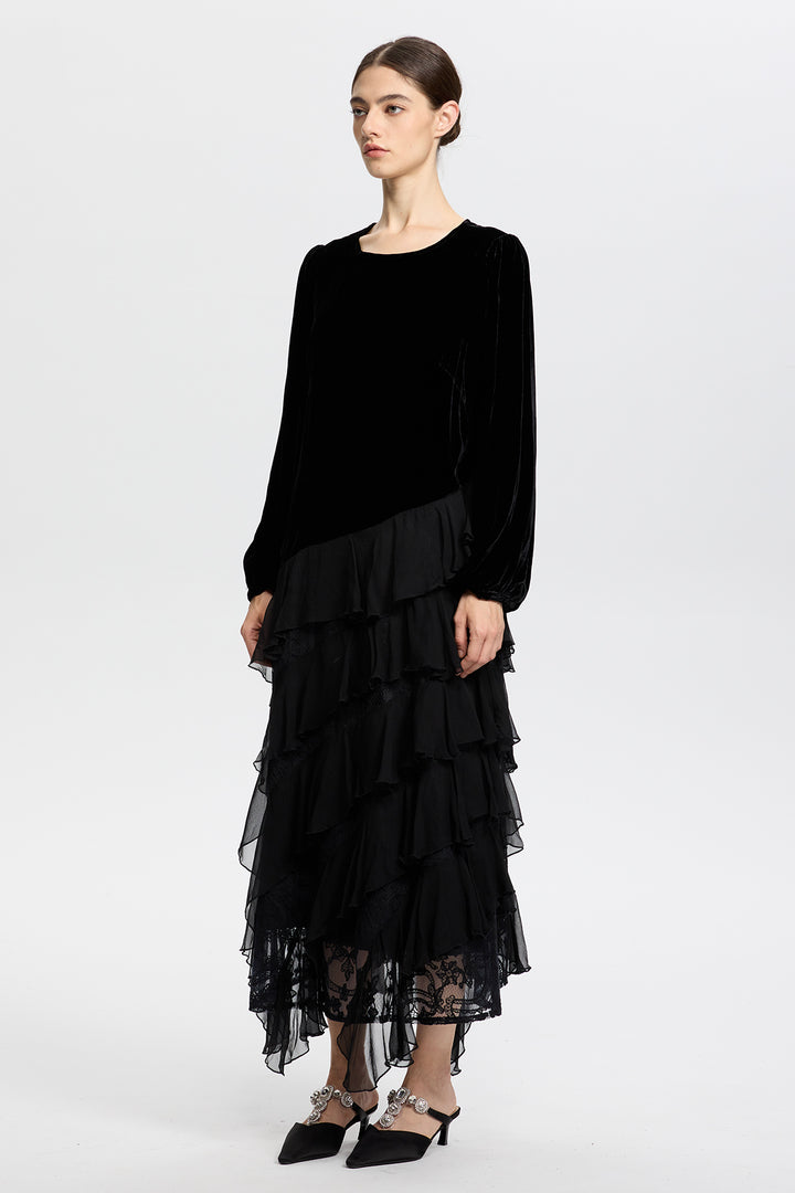 Vivienne Long Sleeve Velvet Dress