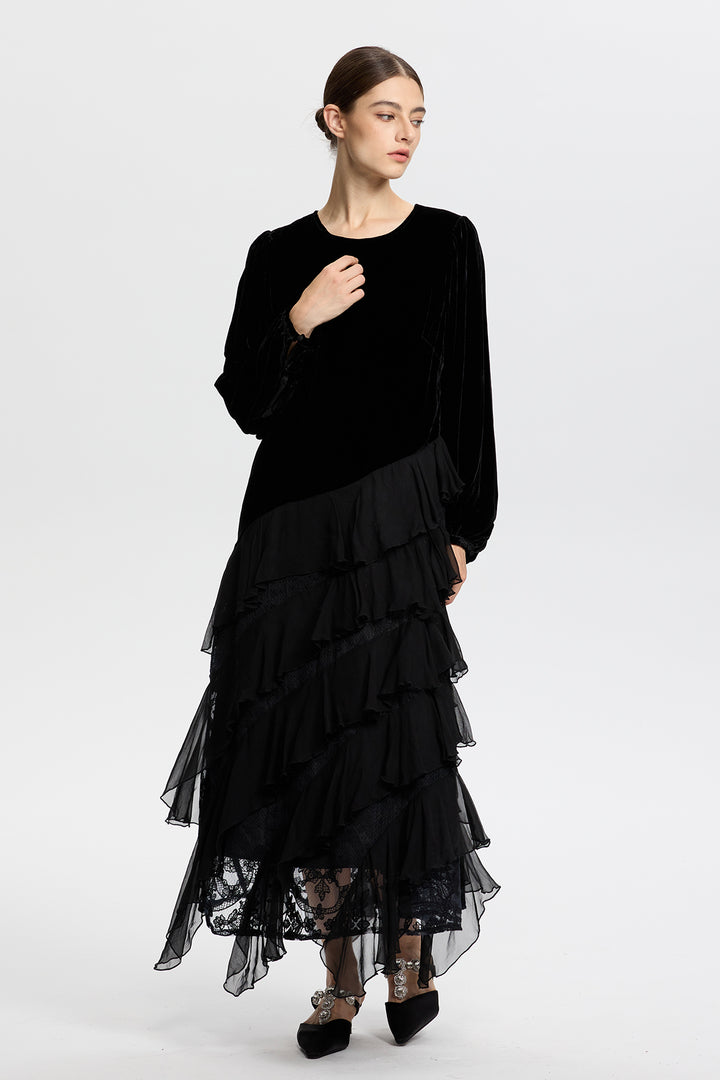 Vivienne Long Sleeve Velvet Dress