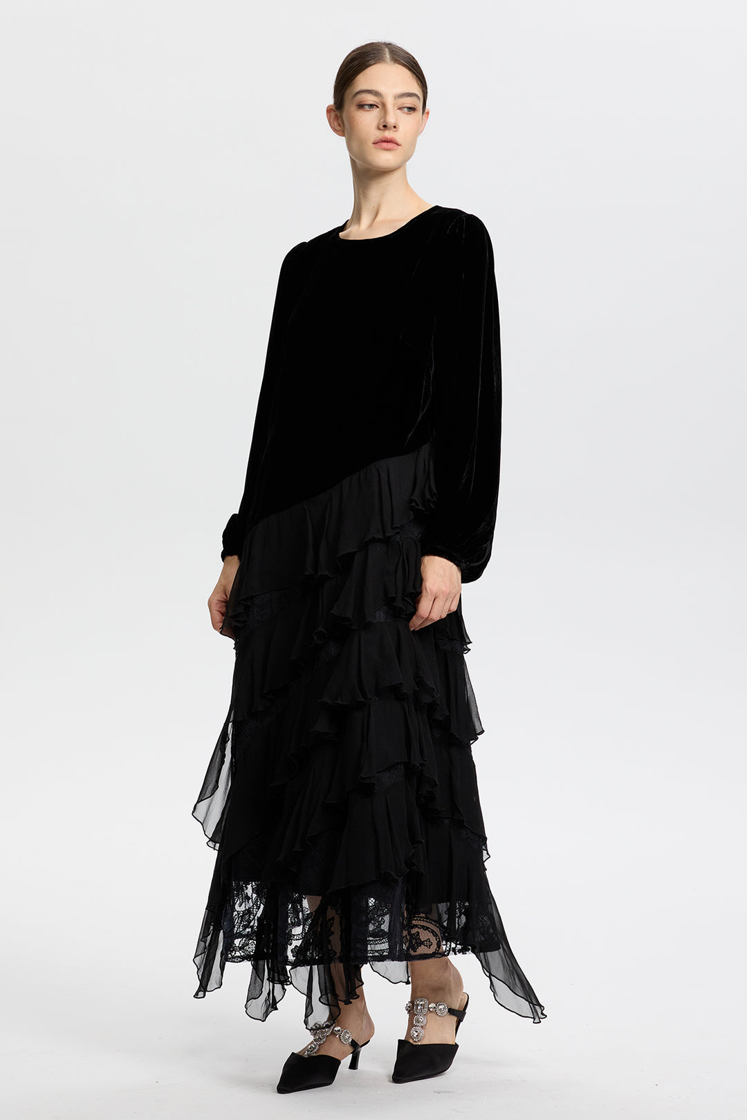 Vivienne Long Sleeve Velvet Dress