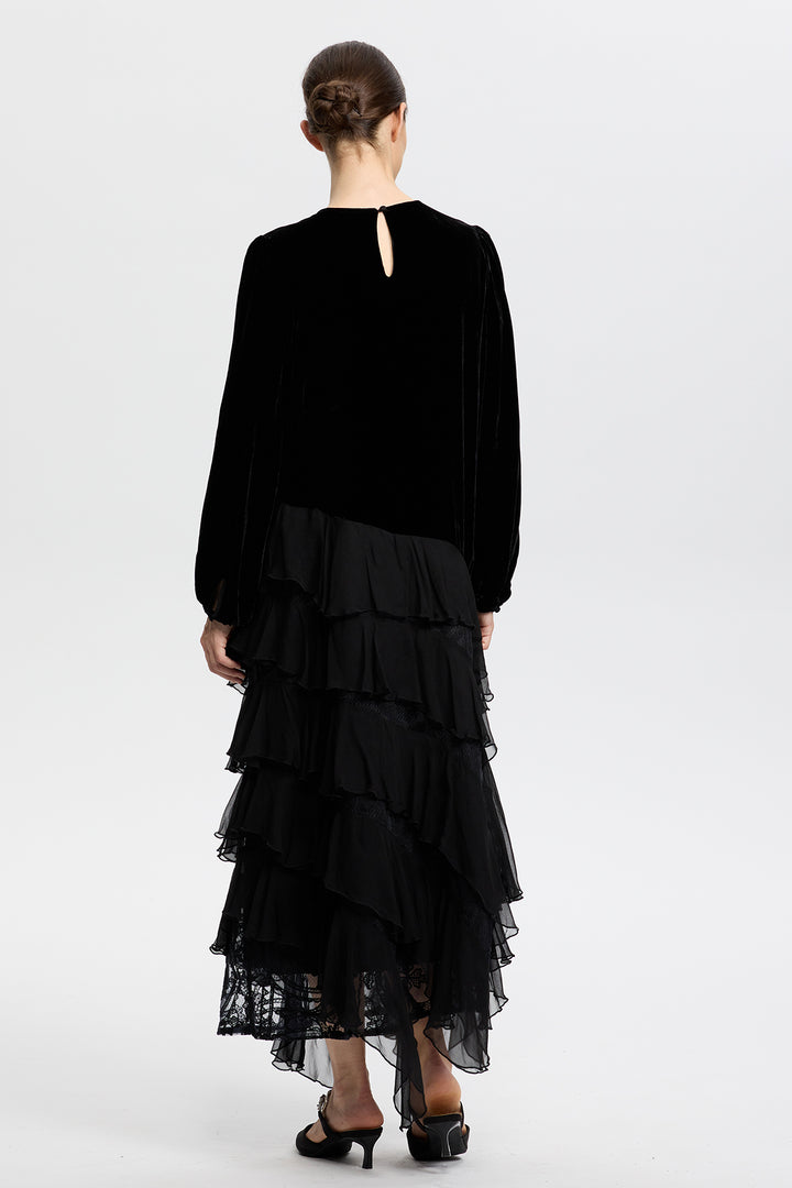 Vivienne Long Sleeve Velvet Dress