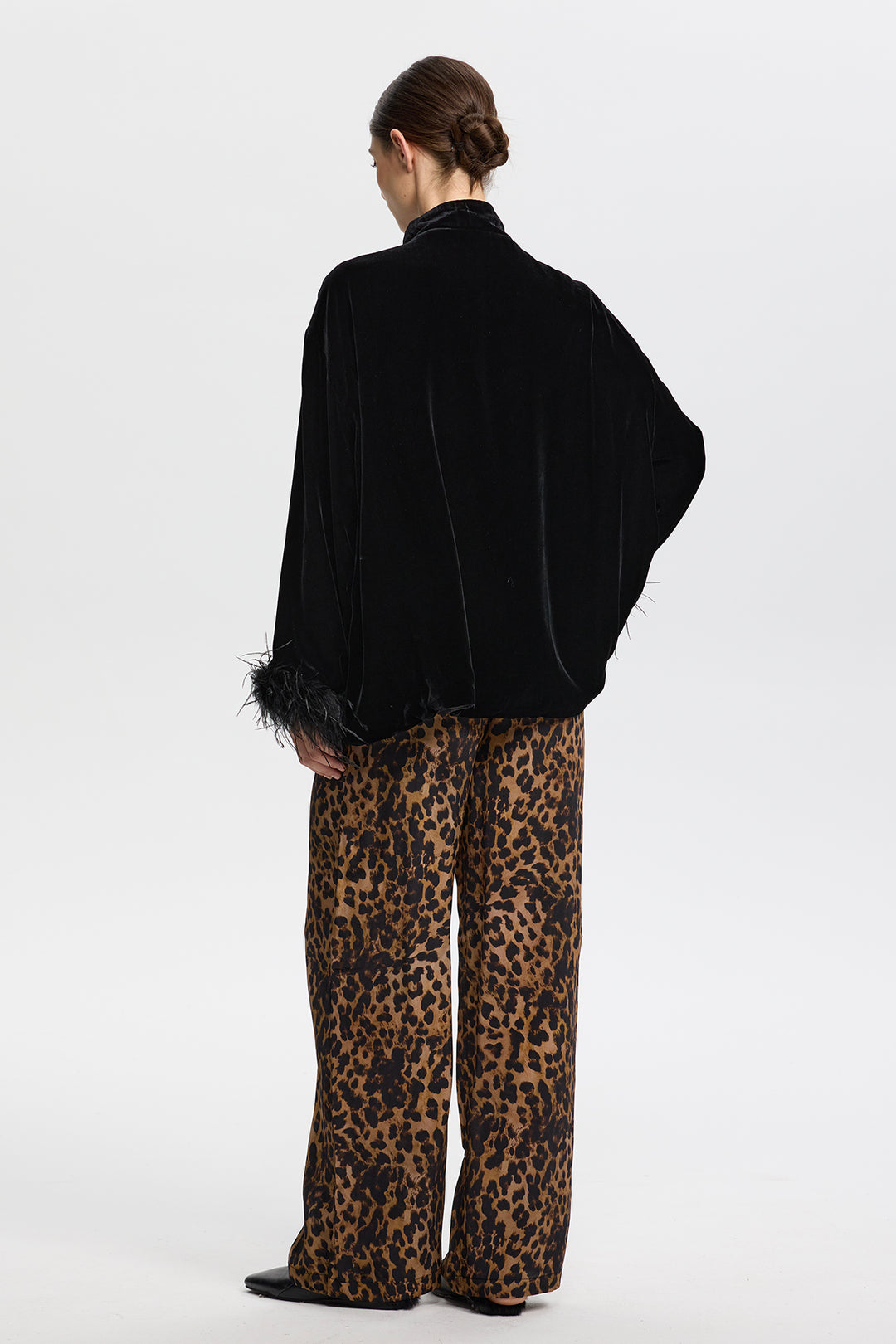 Arden Velvet Jacket with Feather Cuffs
