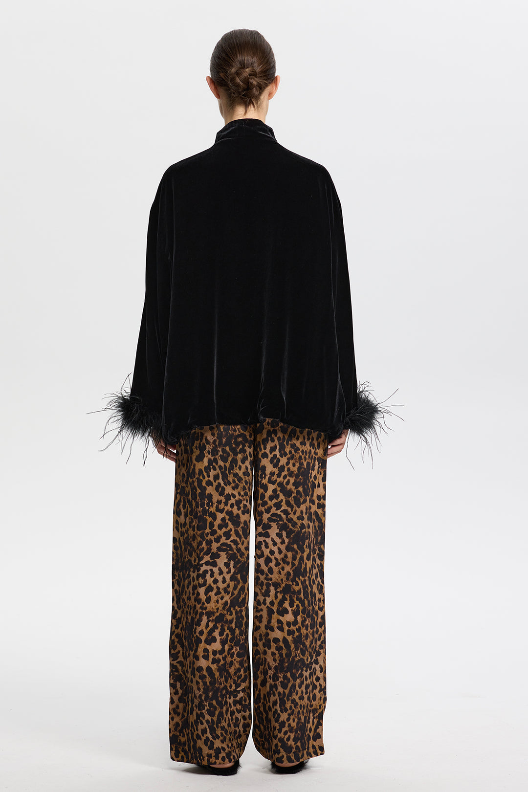 Arden Velvet Jacket with Feather Cuffs