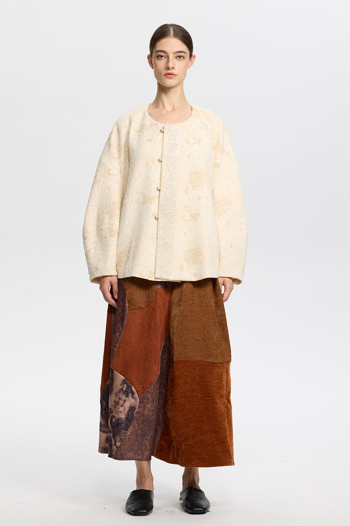 Claudine Elegant Jacquard Coat