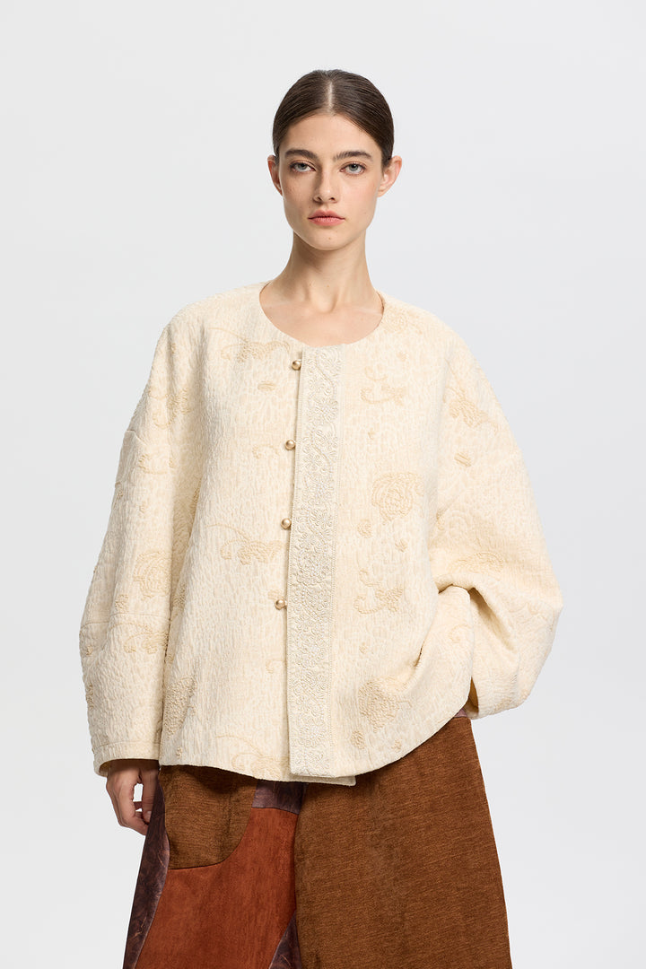 Claudine Elegant Jacquard Coat